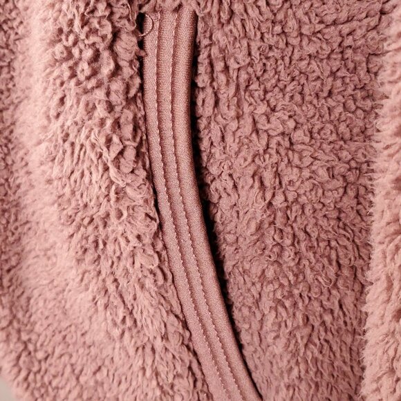 Cozy Sherpa Women's Size XL 1/4 Zip Jacket Maroon Mauve Sherpa Fleece Cozy Warm - Picture 9 of 11